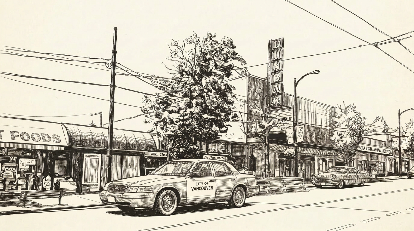Illustration of Dunbar Village in Vancouver